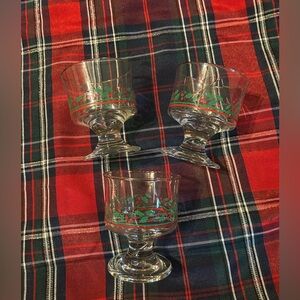 Libbey Hollies and Berries Glassware set of 3